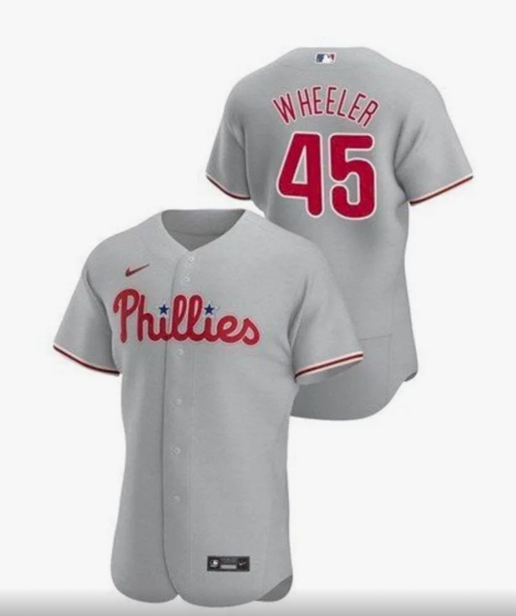 2024 MLB Men Philadelphia Phillies 45 Wheeler Nike grey Home Limited Player Jersey